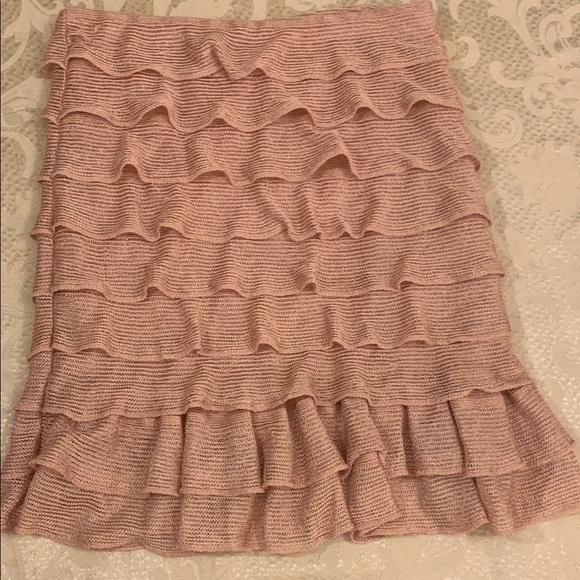 Max Studio Pink Ruffled Mini Pencil Skirt - Picture 1 of 4